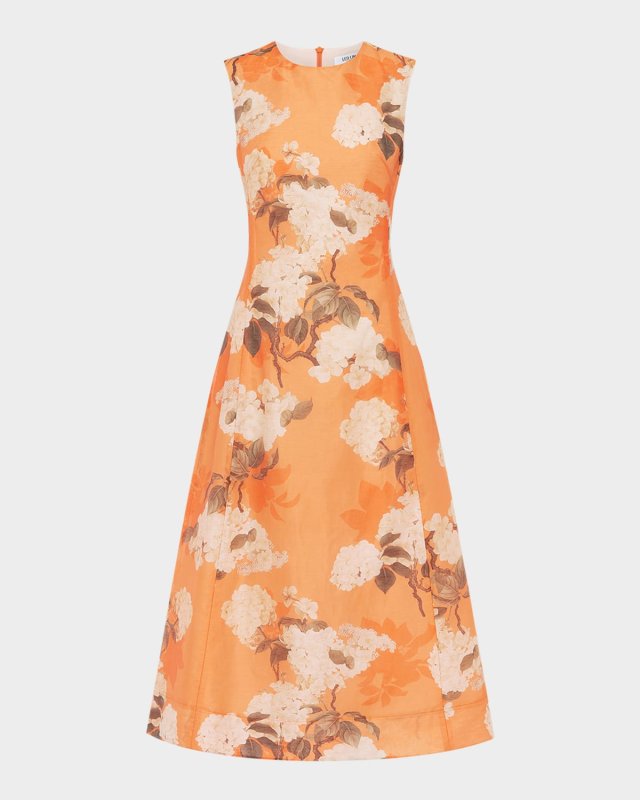 Cleo Hydrangea Sleeveless Midi Dress